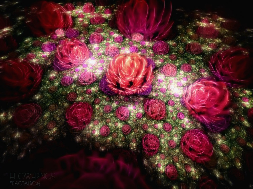 3D夢幻抽象花朵壁紙 #9 - 1024x768