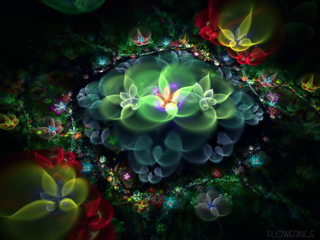 3D Dream květinové tapety Abstract #22 - 1024x768