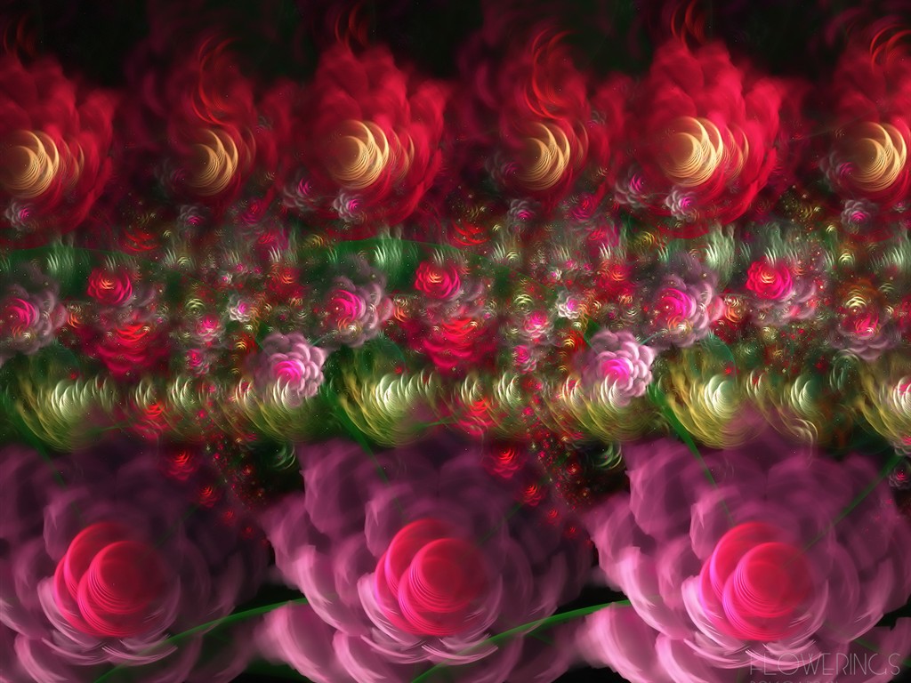 3D夢幻抽象花朵壁紙 #23 - 1024x768