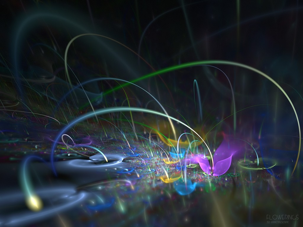 3D夢幻抽象花朵壁紙 #26 - 1024x768