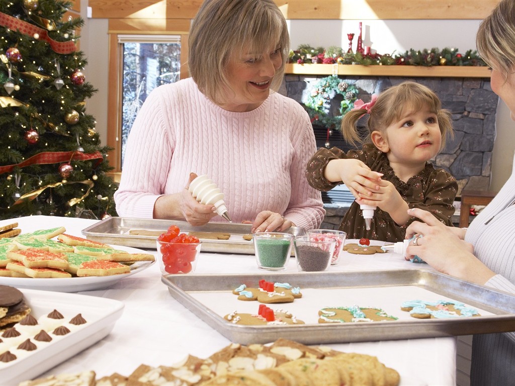 La gente celebra la Navidad Fondos de Inicio #28 - 1024x768