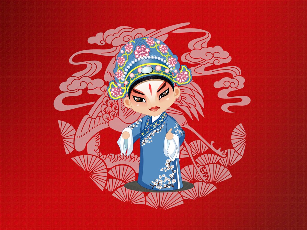 Q version of opera characters cute wallpaper #19 - 1024x768