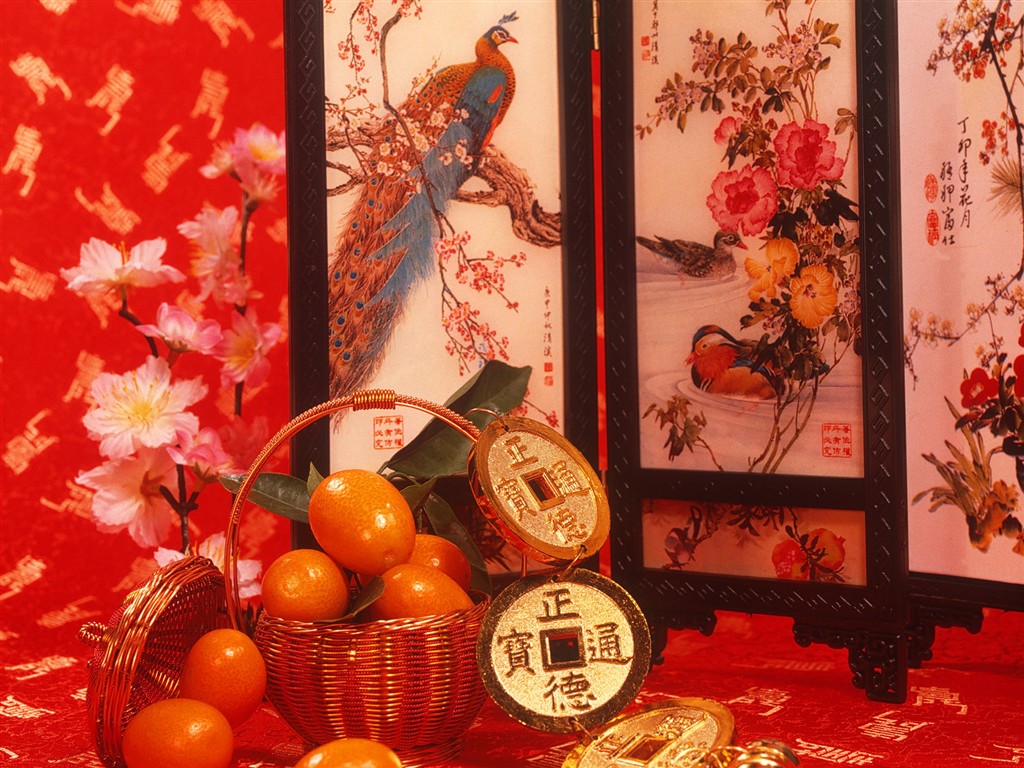 中國風之紅色喜慶壁紙 #36 - 1024x768