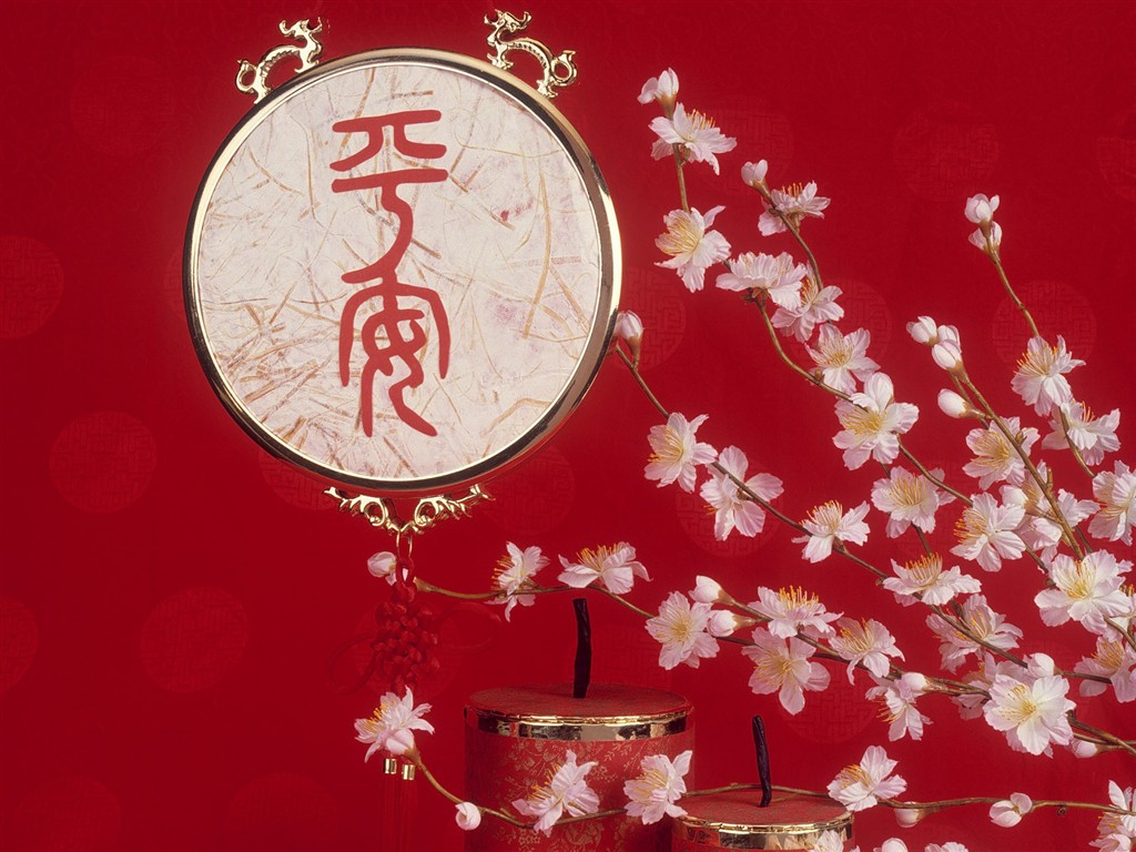 Čína Vítr slavnostní červená tapeta #44 - 1024x768