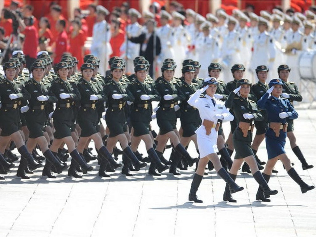 國慶60週年閱兵女兵壁紙 #16 - 1024x768