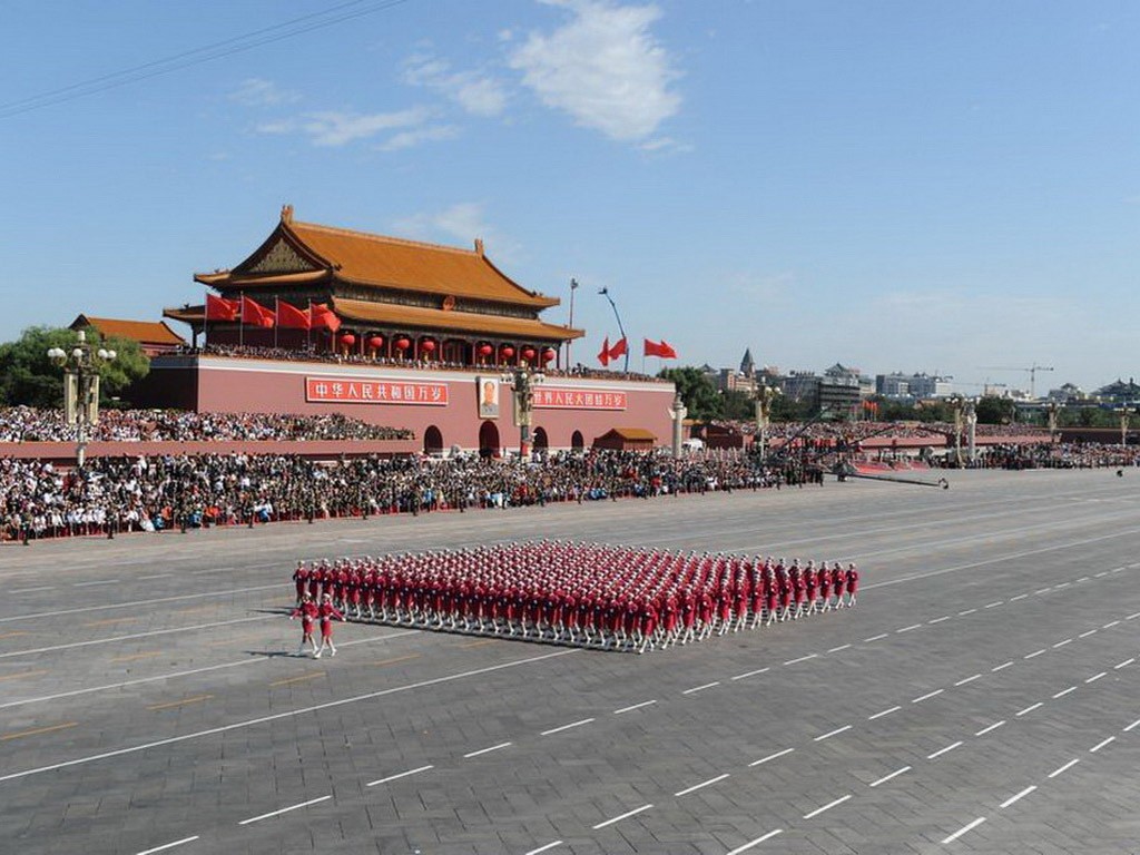 National Day Parade zum 60. Jahrestag der weiblichen Tapete #20 - 1024x768