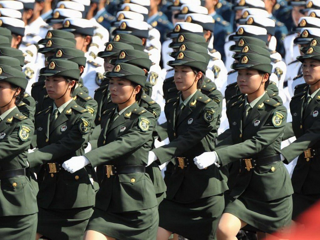 國慶60週年閱兵女兵壁紙 #23 - 1024x768