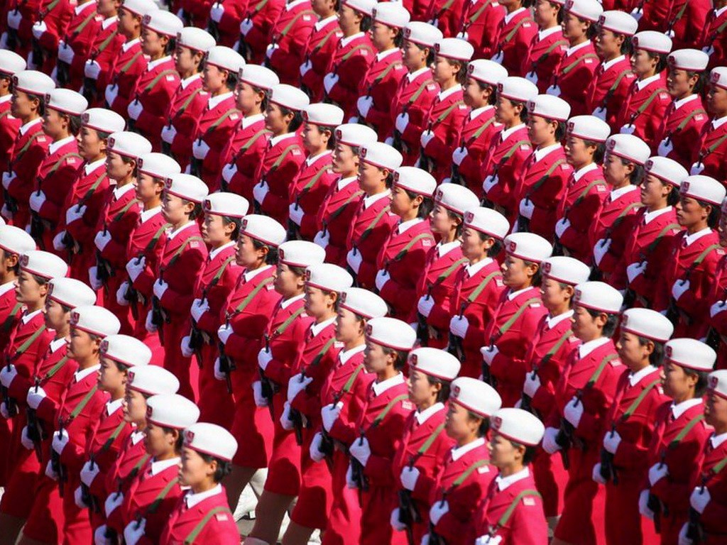 National Day Parade zum 60. Jahrestag der weiblichen Tapete #24 - 1024x768