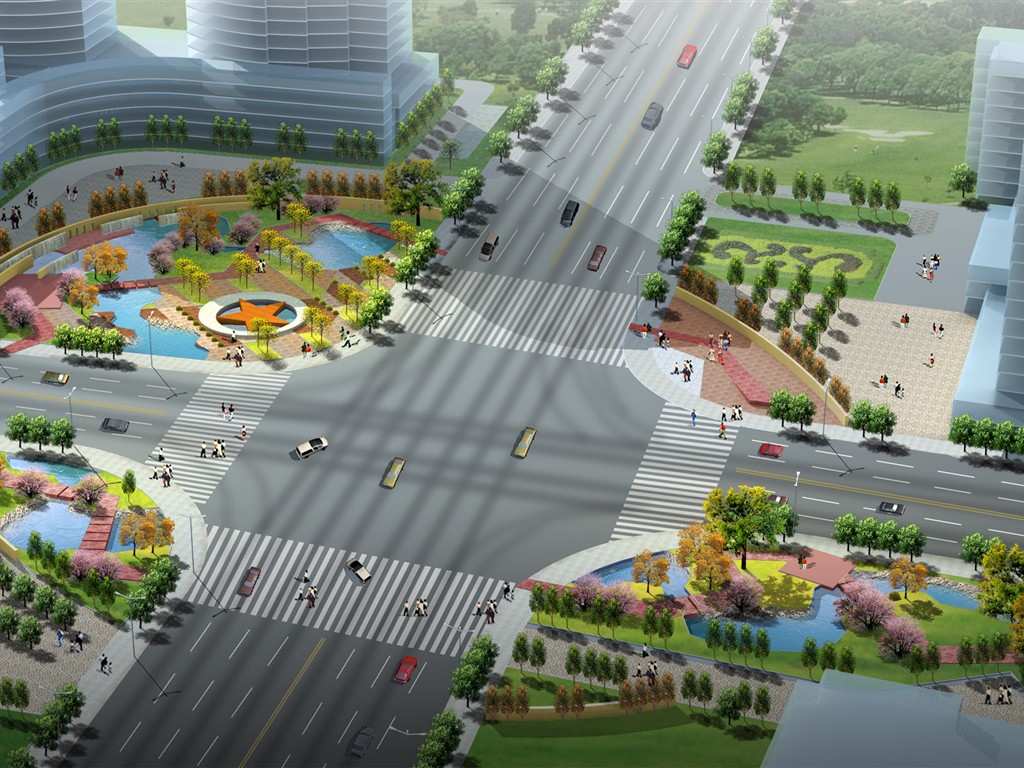 高清園林建築效果壁紙 #31 - 1024x768