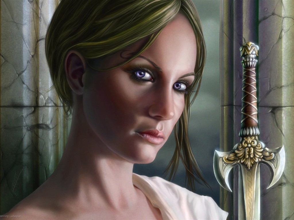 CG Illustration Fantasy Wallpaper Frauen #21 - 1024x768