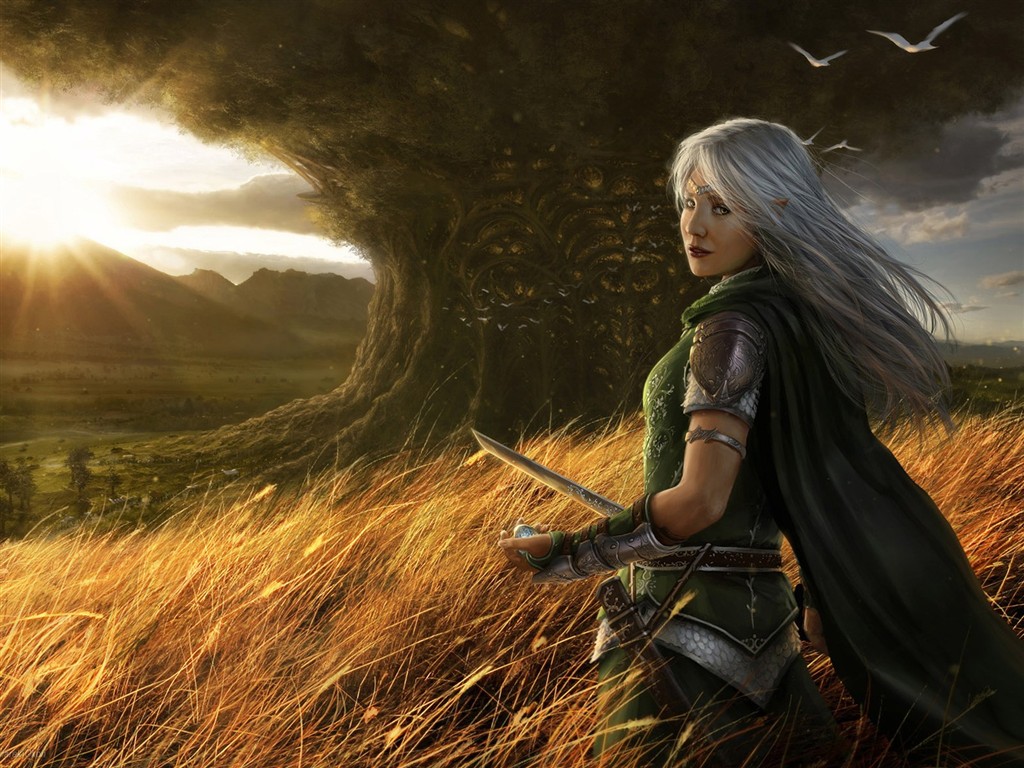 CG ilustrace ženy wallpaper fantasy #29 - 1024x768