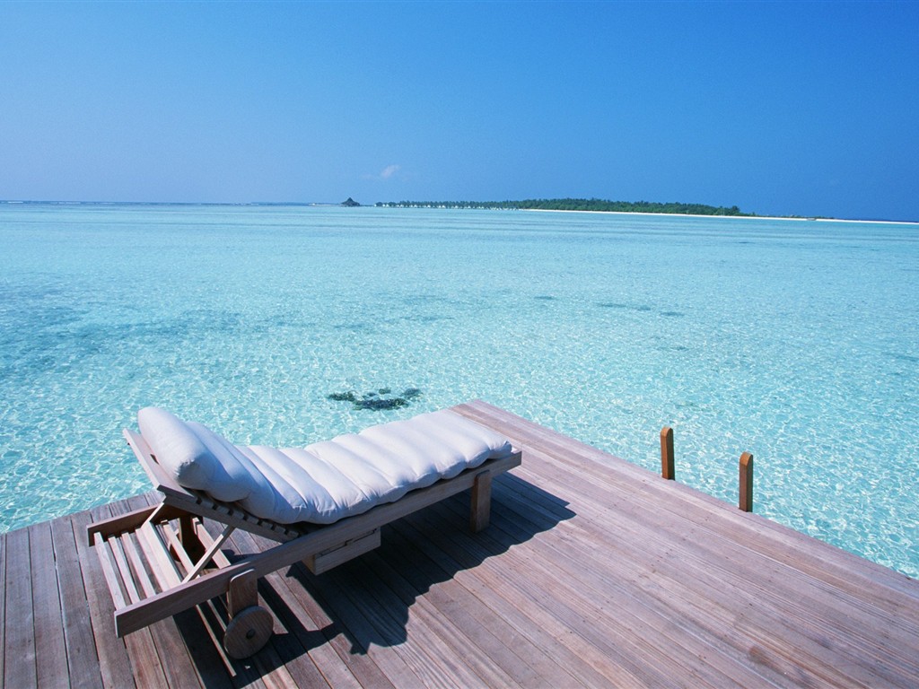 Malediven Wasser und blauer Himmel #13 - 1024x768