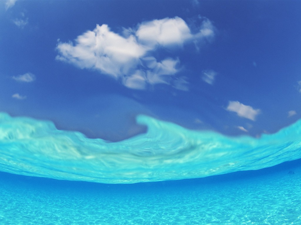 몰디브 물과 푸른 하늘 #25 - 1024x768
