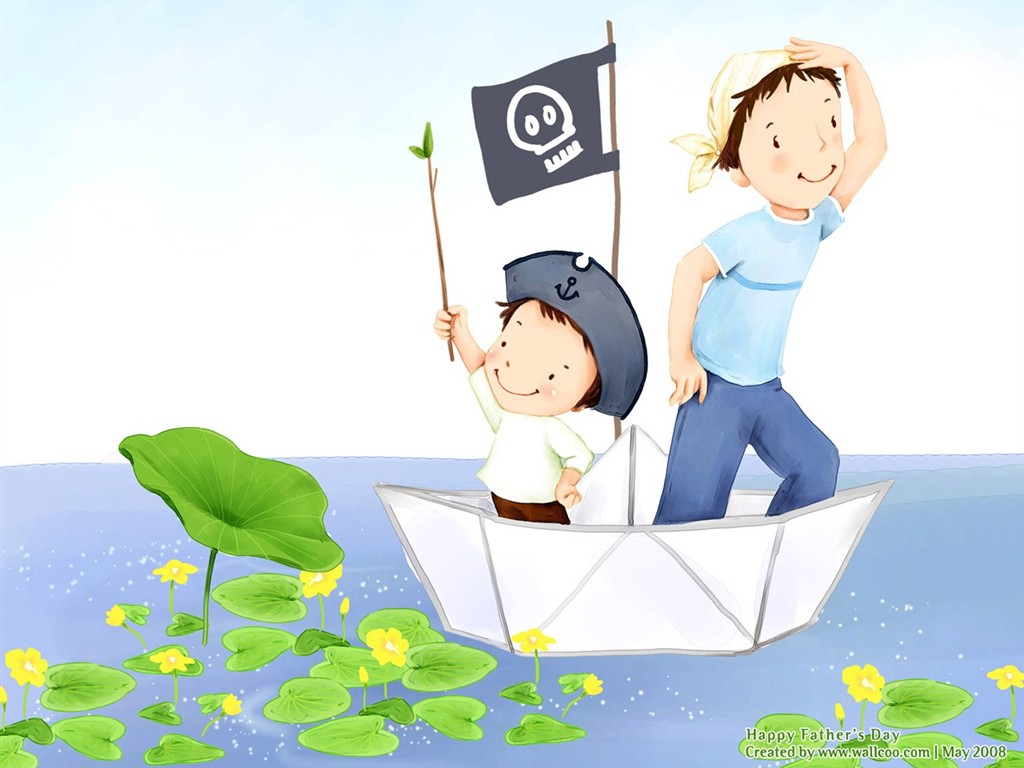 Father's Day theme of South Korean illustrator wallpaper #7 - 1024x768