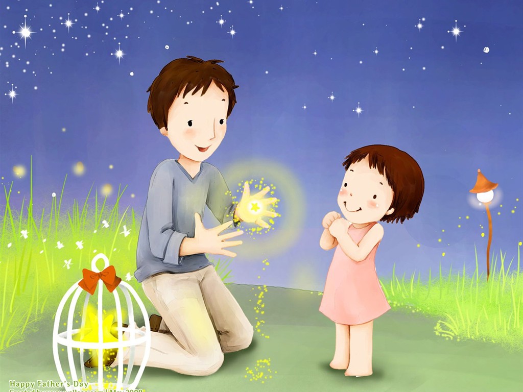 Father's Day theme of South Korean illustrator wallpaper #12 - 1024x768