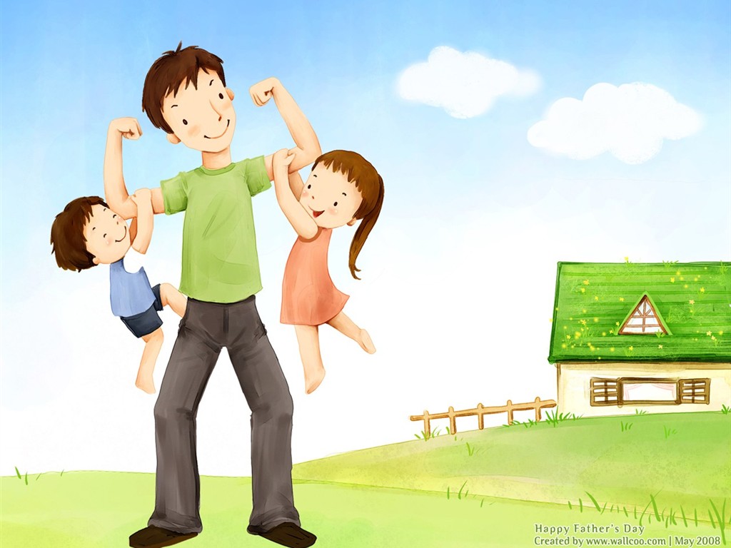 Father's Day theme of South Korean illustrator wallpaper #13 - 1024x768