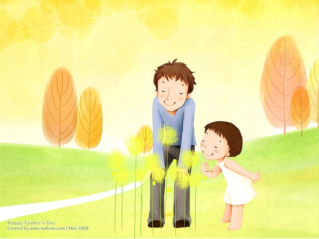 Father's Day theme of South Korean illustrator wallpaper #15 - 1024x768
