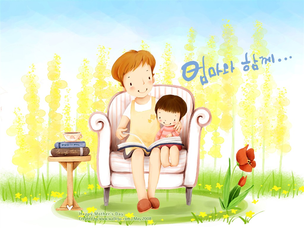 Mother's Day Thema des südkoreanischen Illustrator Tapete #18 - 1024x768