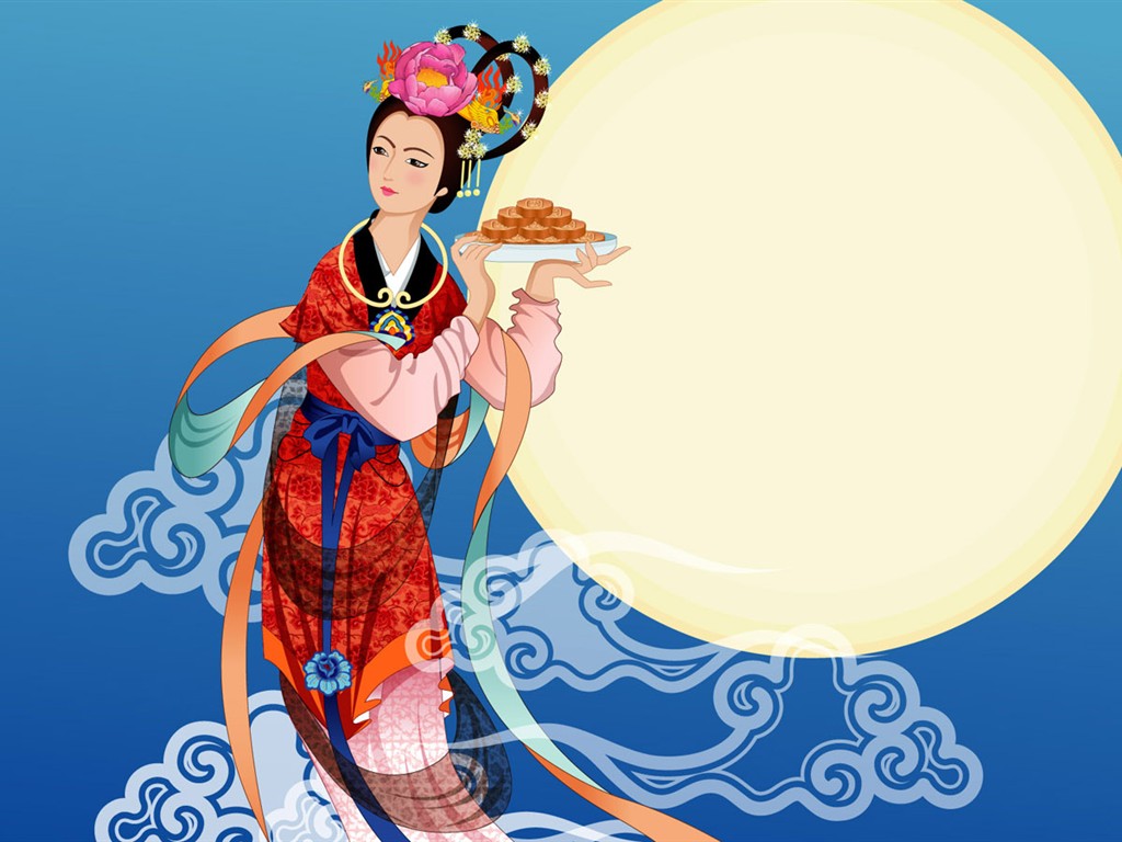 嫦娥奔月中秋節精美壁紙 #3 - 1024x768