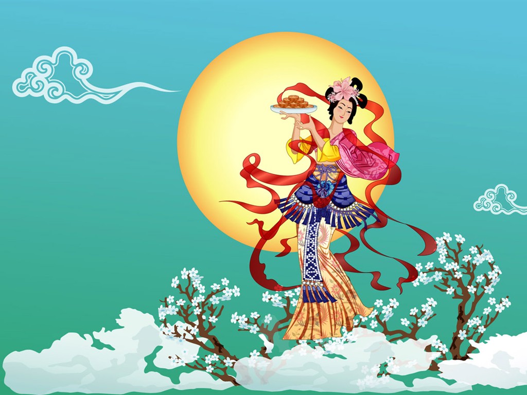 嫦娥奔月中秋節精美壁紙 #5 - 1024x768