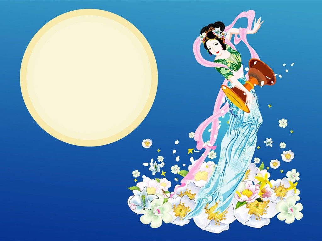 嫦娥奔月中秋節精美壁紙 #17 - 1024x768