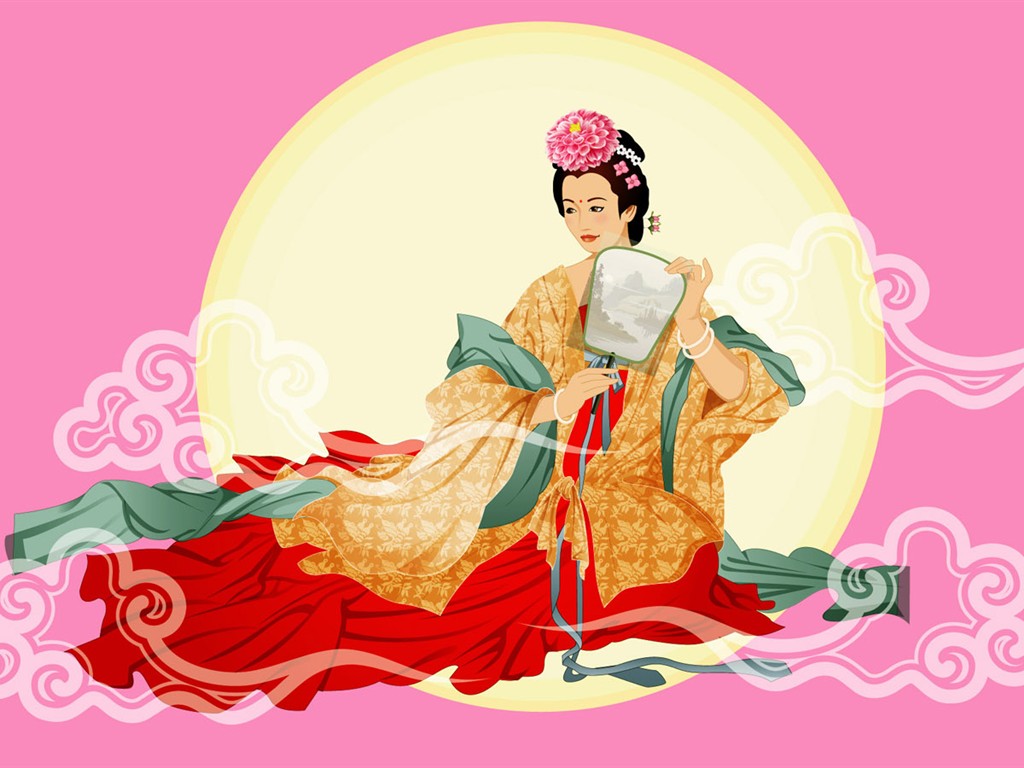 嫦娥奔月中秋節精美壁紙 #18 - 1024x768