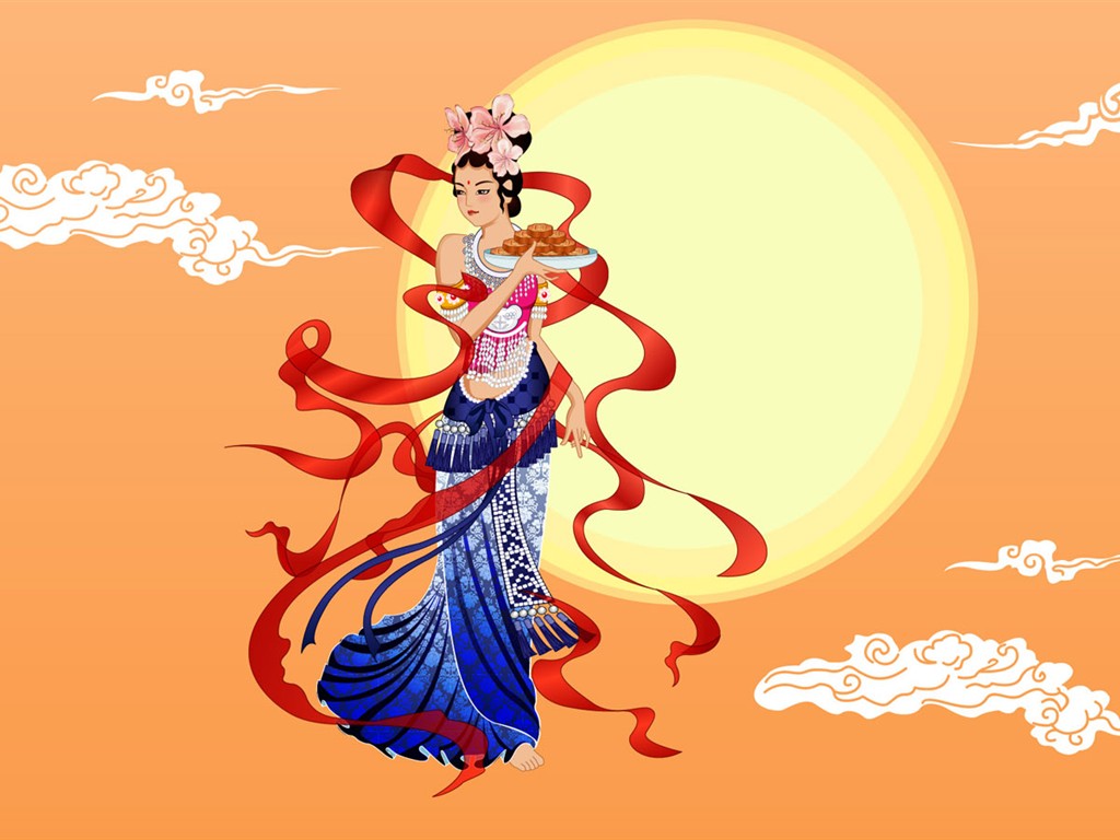 嫦娥奔月中秋節精美壁紙 #19 - 1024x768