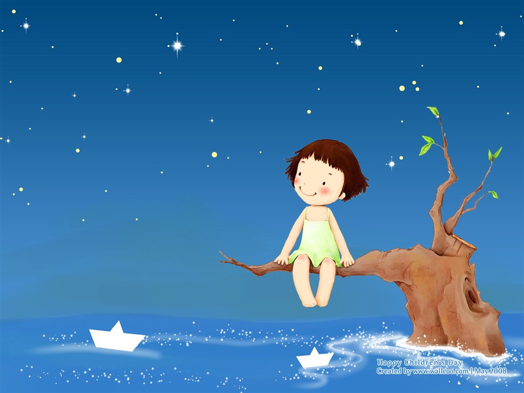 Lovely Children's Day wallpaper illustrator #4 - 1024x768