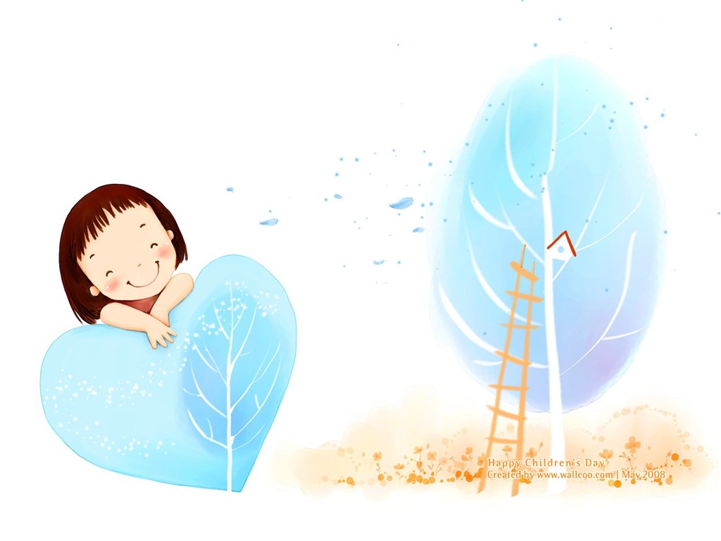 Lovely Children's Day wallpaper illustrator #5 - 1024x768