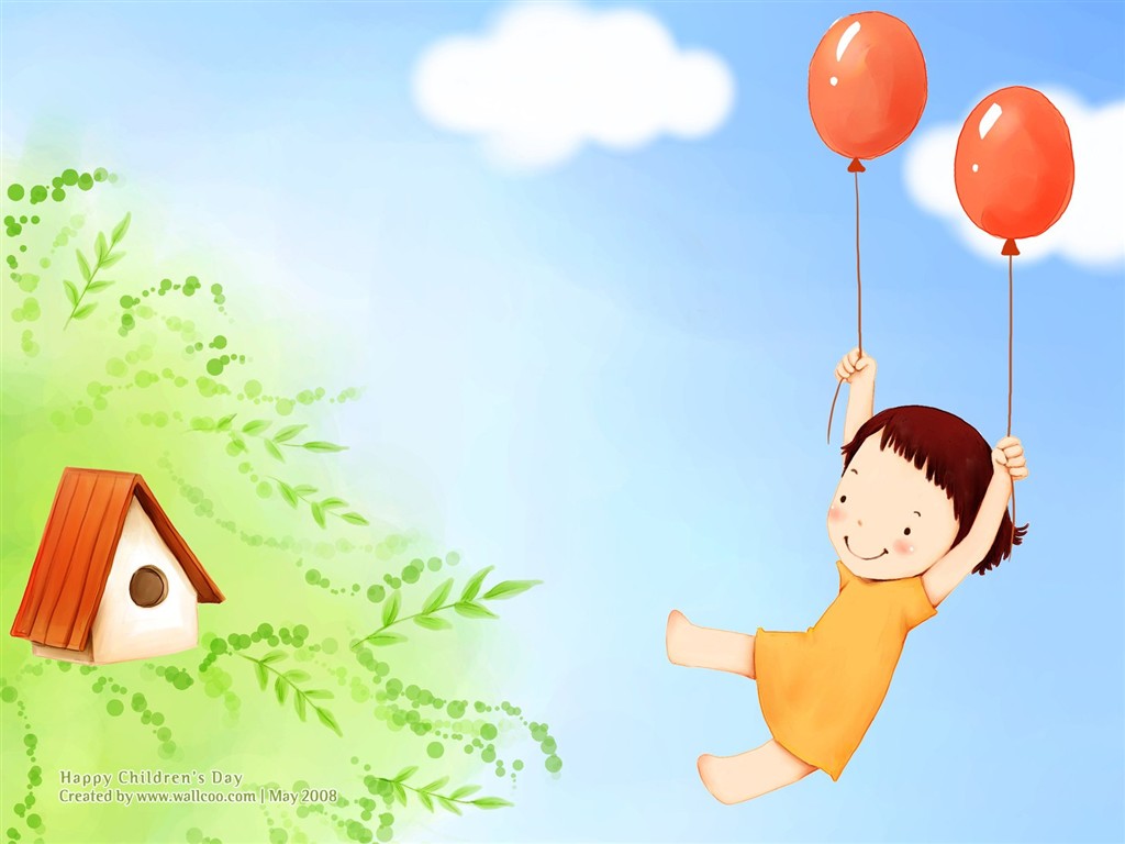 Lovely Children's Day wallpaper illustrator #6 - 1024x768