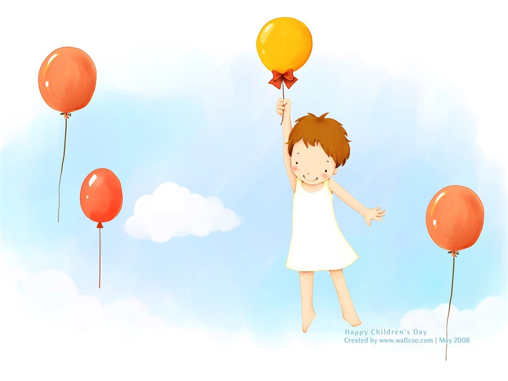 Lovely Children's Day wallpaper illustrator #8 - 1024x768