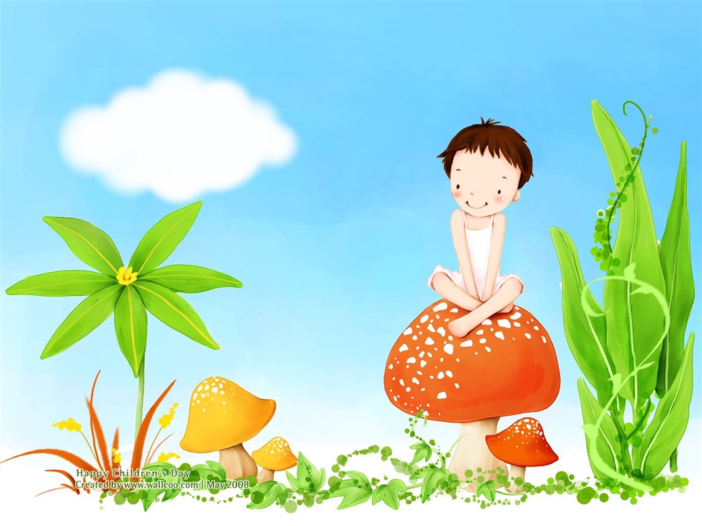 Lovely Children's Day wallpaper illustrator #9 - 1024x768