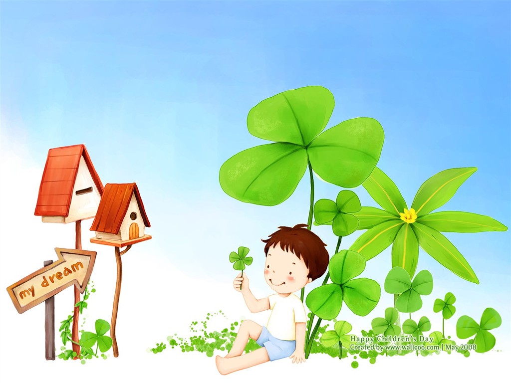 Lovely Children's Day wallpaper illustrator #10 - 1024x768