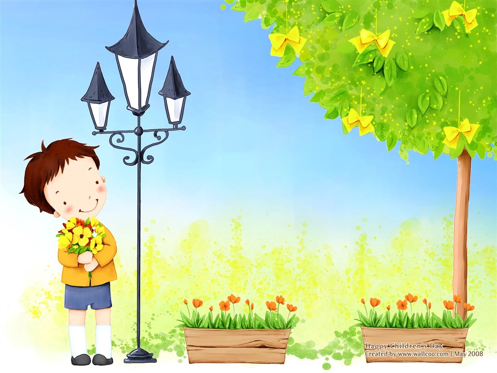 Lovely Children's Day wallpaper illustrator #12 - 1024x768