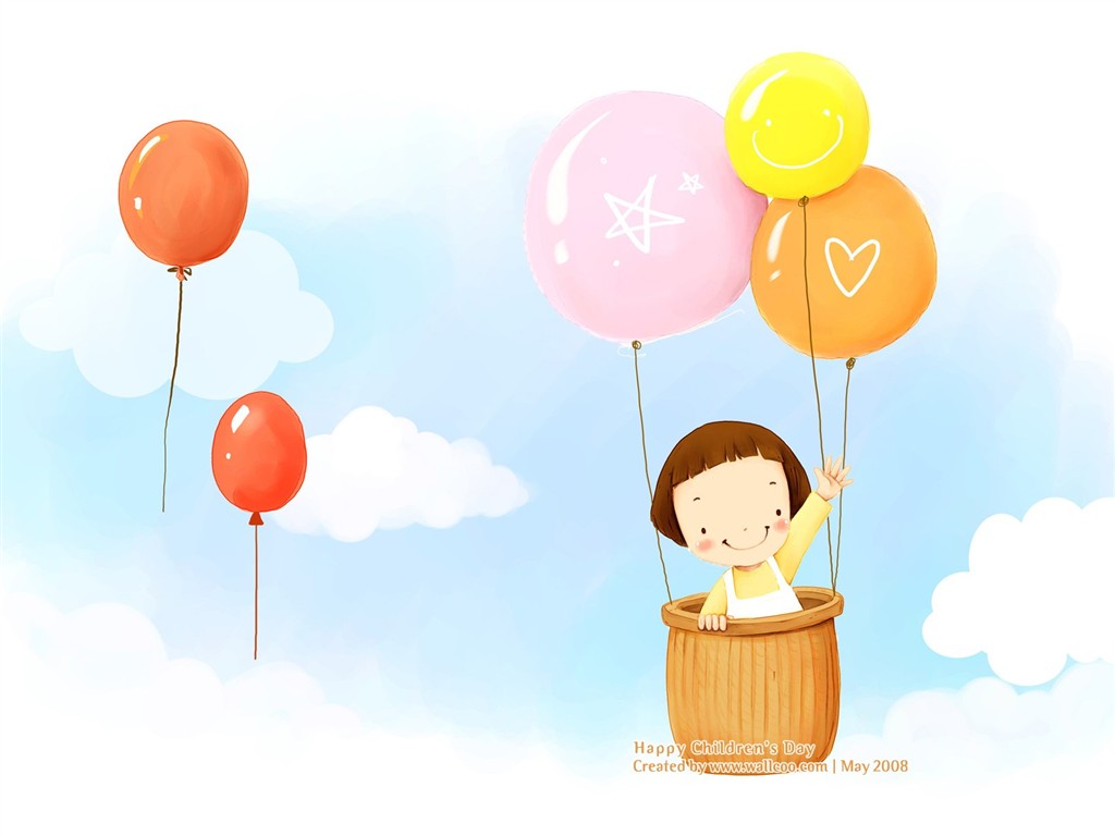 Lovely Children's Day wallpaper illustrator #14 - 1024x768