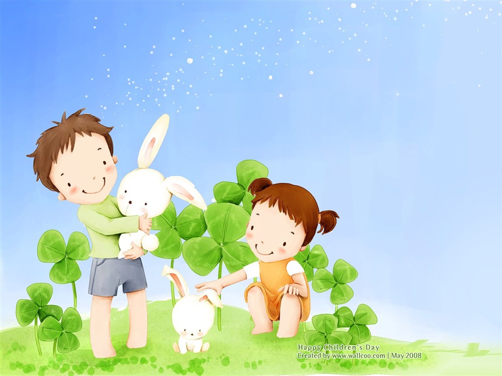 兒童節可愛插畫壁紙 #18 - 1024x768