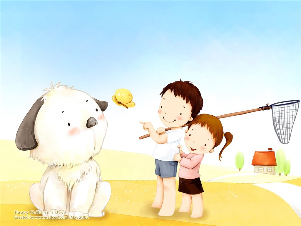 兒童節可愛插畫壁紙 #19 - 1024x768