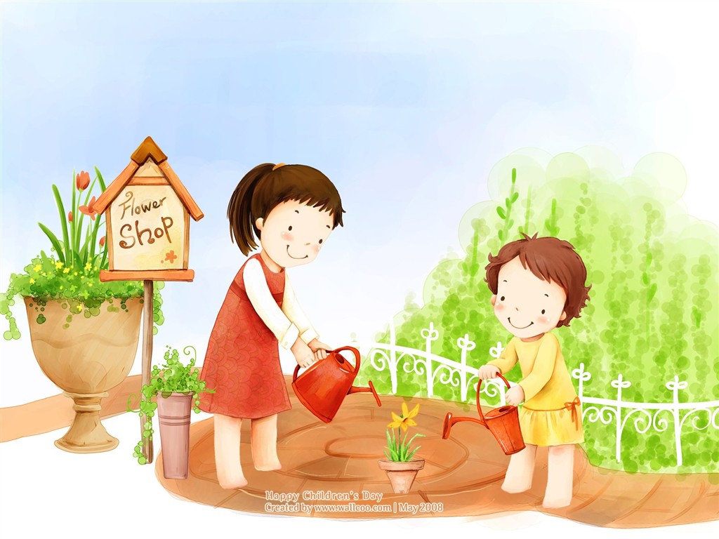 Lovely Children's Day Wallpaper Illustrator #20 - 1024x768