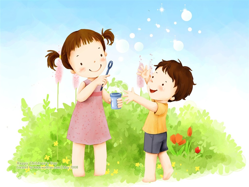 Lovely Children's Day wallpaper illustrator #21 - 1024x768