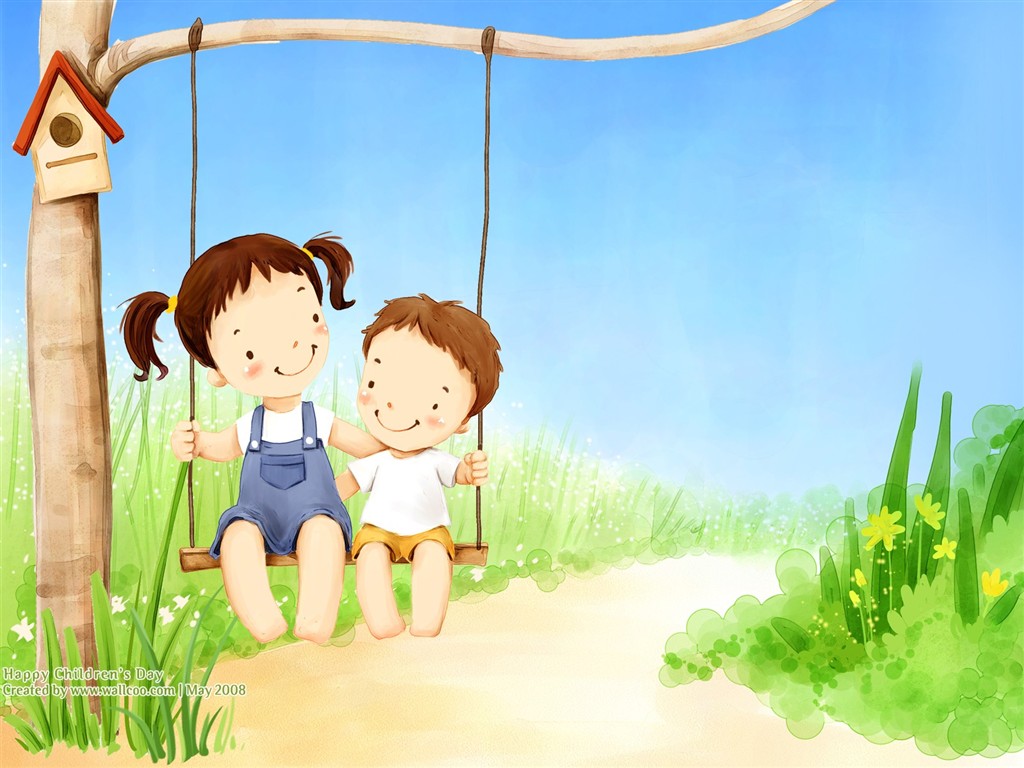 兒童節可愛插畫壁紙 #28 - 1024x768