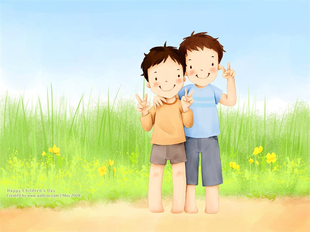 Lovely Children's Day wallpaper illustrator #29 - 1024x768