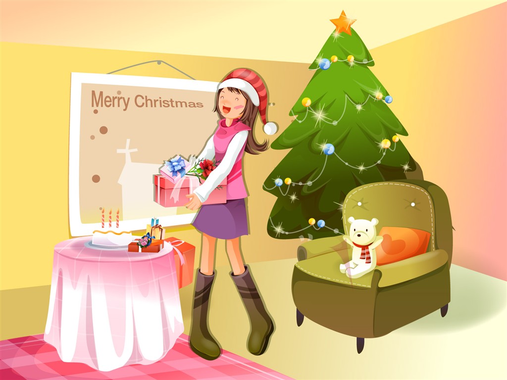 Christmas Winter Wallpaper chapter of Vector #2 - 1024x768