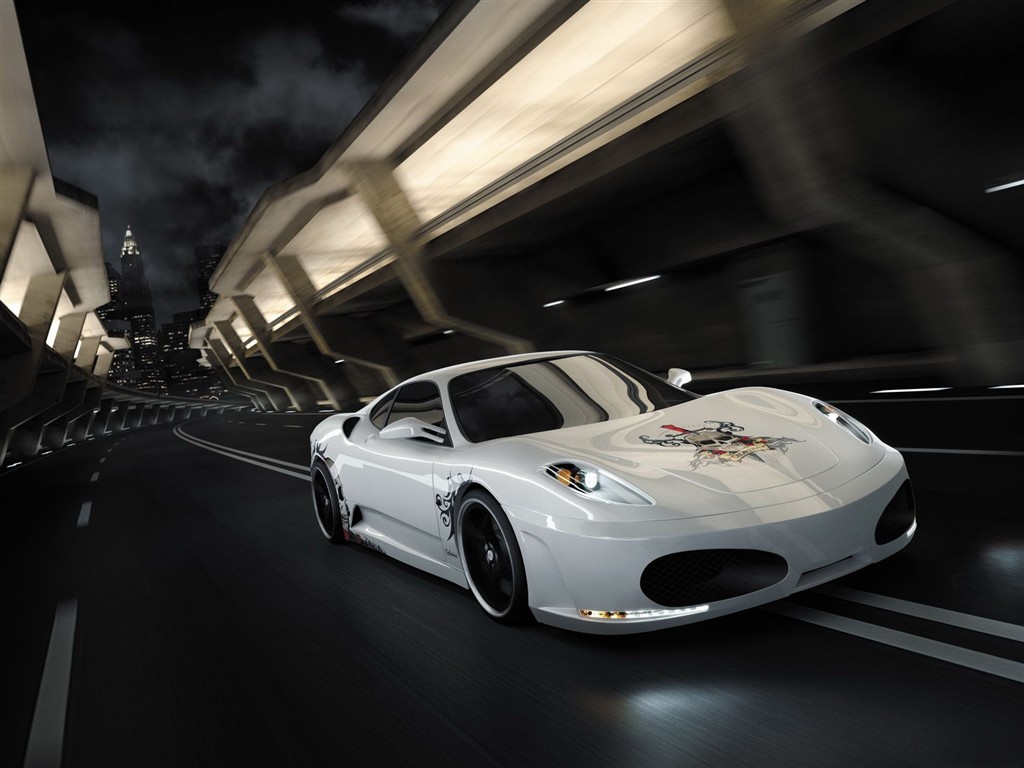 White Skull Ferrari F430 Wallpapers #10 - 1024x768