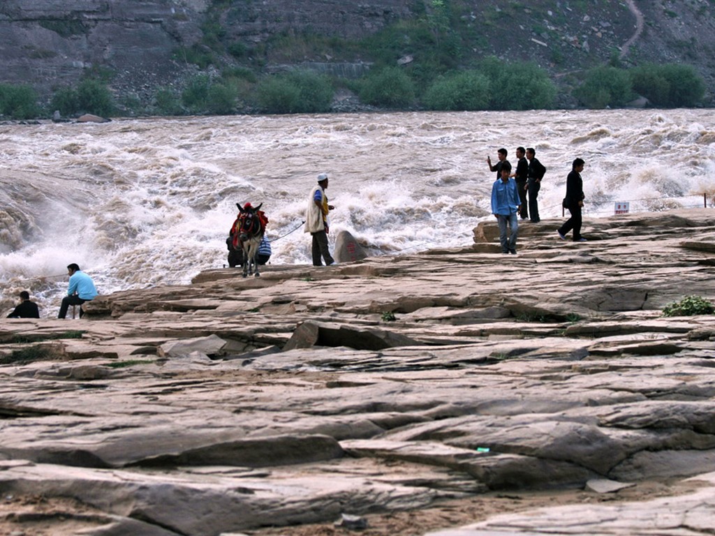 Écoulement continu du fleuve Jaune - Cascade de Hukou Notes de Voyage (Minghu œuvres Metasequoia) #13 - 1024x768