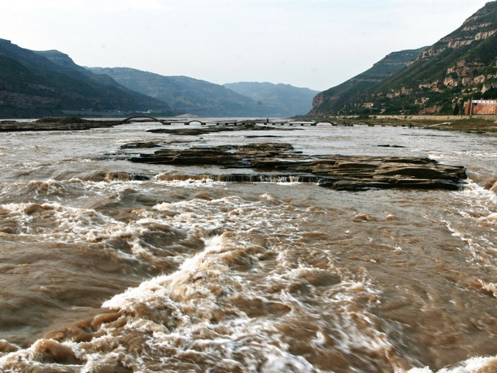 Écoulement continu du fleuve Jaune - Cascade de Hukou Notes de Voyage (Minghu œuvres Metasequoia) #17 - 1024x768