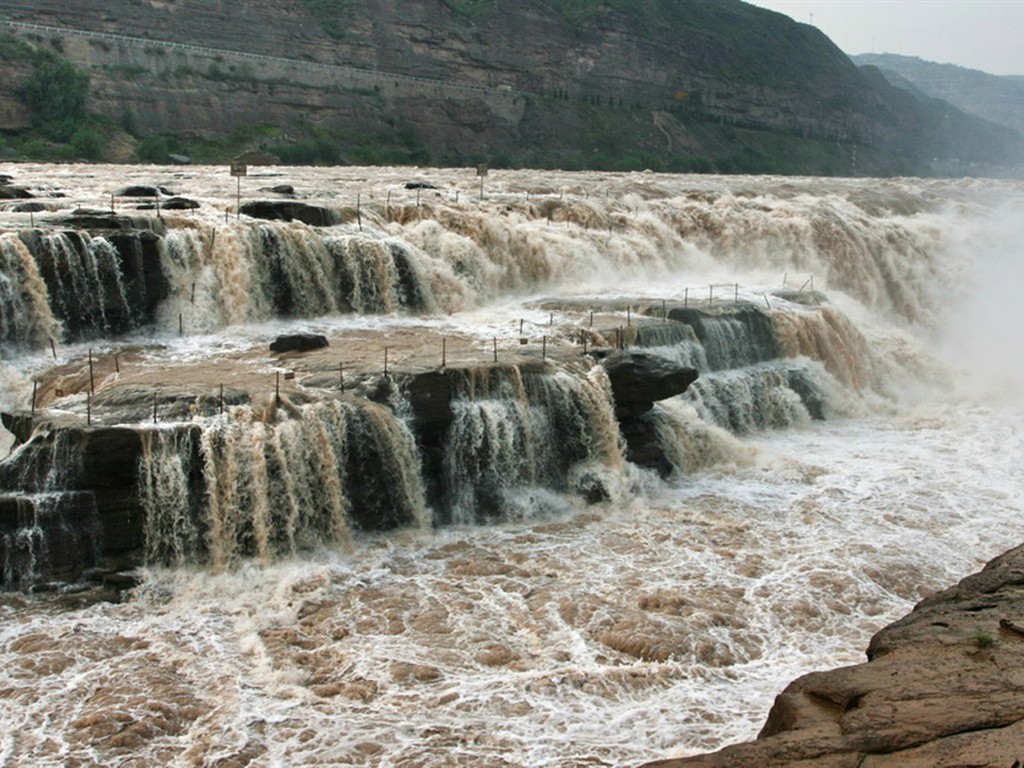 Écoulement continu du fleuve Jaune - Cascade de Hukou Notes de Voyage (Minghu œuvres Metasequoia) #4 - 1024x768