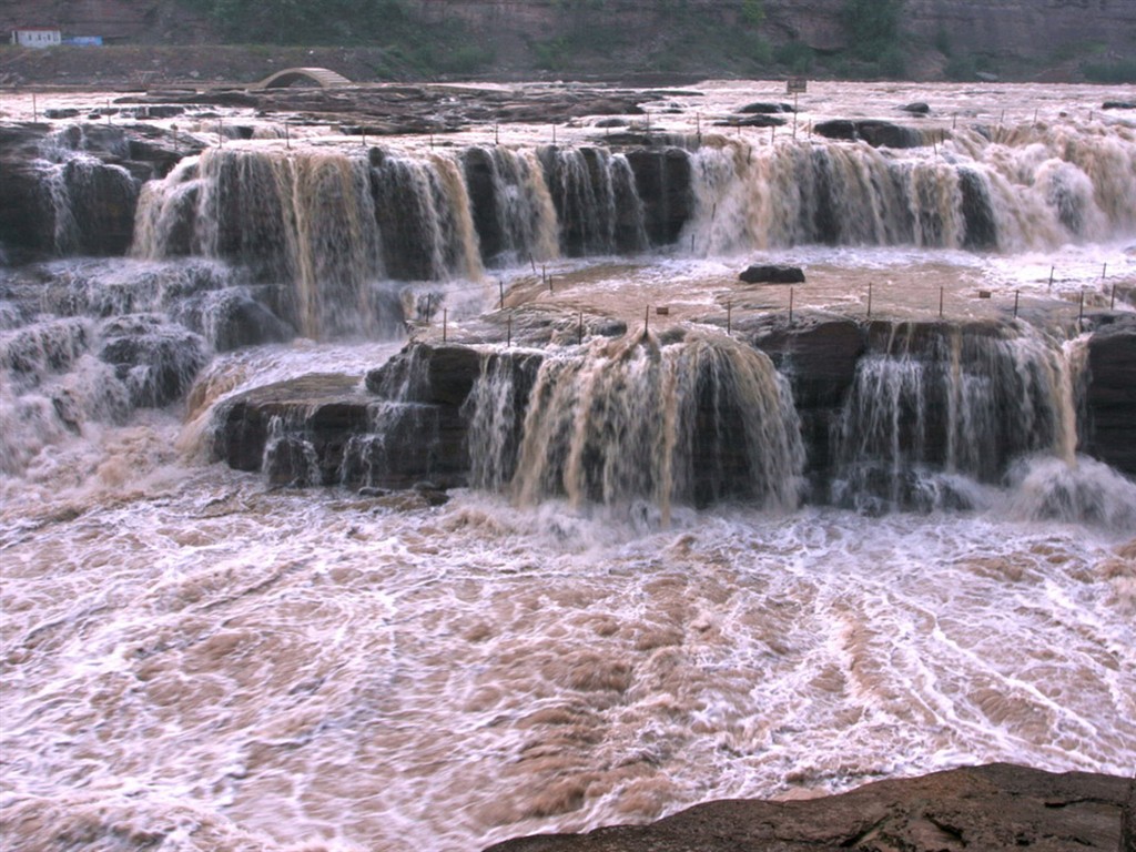 Écoulement continu du fleuve Jaune - Cascade de Hukou Notes de Voyage (Minghu œuvres Metasequoia) #5 - 1024x768