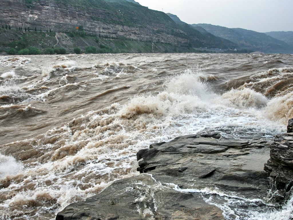 Écoulement continu du fleuve Jaune - Cascade de Hukou Notes de Voyage (Minghu œuvres Metasequoia) #7 - 1024x768