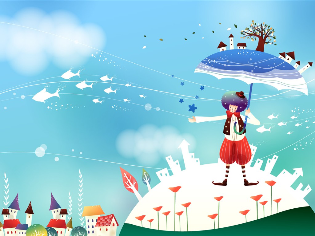 夢幻童話 卡通壁紙 #16 - 1024x768