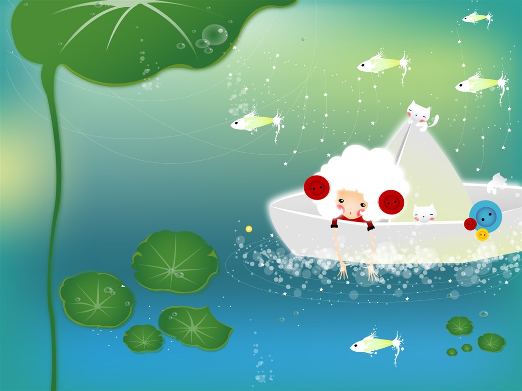 Button girl wallpaper illustrator #11 - 1024x768